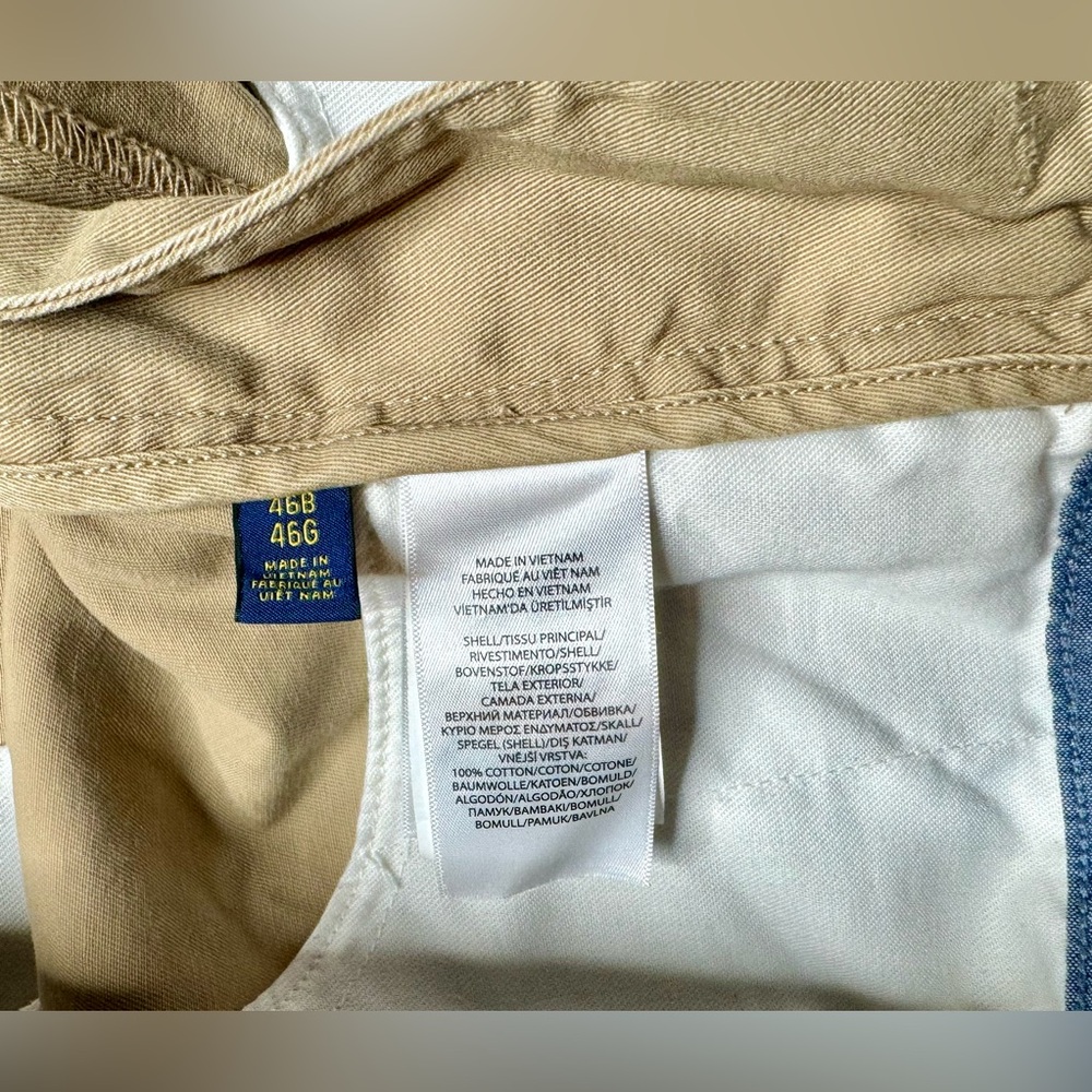 Polo Ralph Lauren Mens Chino Shorts Size 46B Khaki Stretch Classic Fit 10” - Picture 7 of 10